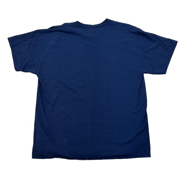 New York Yankees I Support & Whoever Beats Red Sox MLB Blue Tee Mens Sz XL - Picture 2 of 4